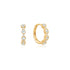14kt Gold White Sapphire and Blue Topaz Huggie Hoop Earrings